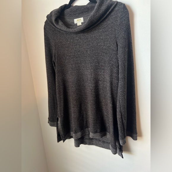 Maeve x Anthropologie Charcoal Heather Grey Risa Hacci Cowl Tunic Sweater Small - Picture 6 of 11